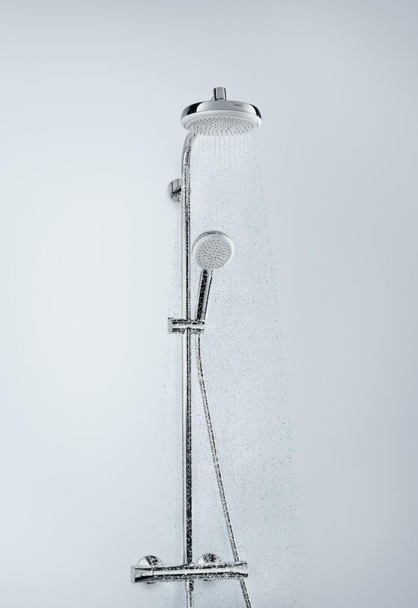 Душова система HANSGROHE Crometta 160 Showerpipe 1jet з термостатом 27264400 хром/білий - 27264400