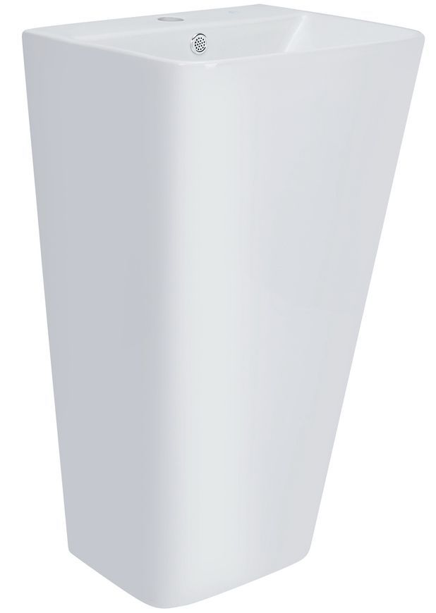 Раковина напольная моноблок QTAP Tern 440х380х830 White с донным клапаном QT1711G302W - QT1711G302W