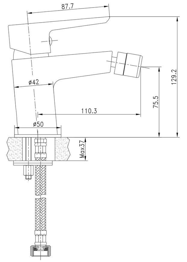Змішувач для біде Imprese Breclav 40245 хром 35 мм - 40245