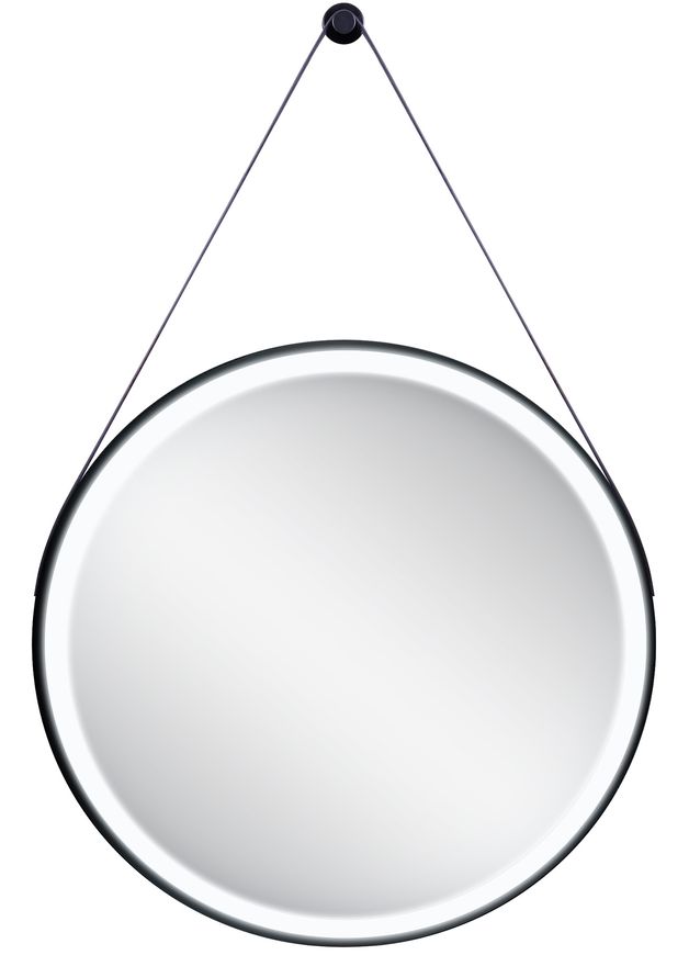 Дзеркало QTAP Robin кругле R600 мм Black з LED-підсвічуванням, без вимикача QT13786502B