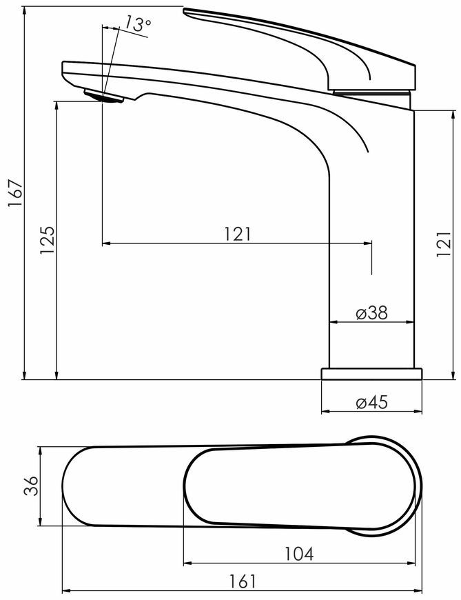 Смеситель для умывальника Imprese Perla f03508001CA хром 25 мм - f03508001CA