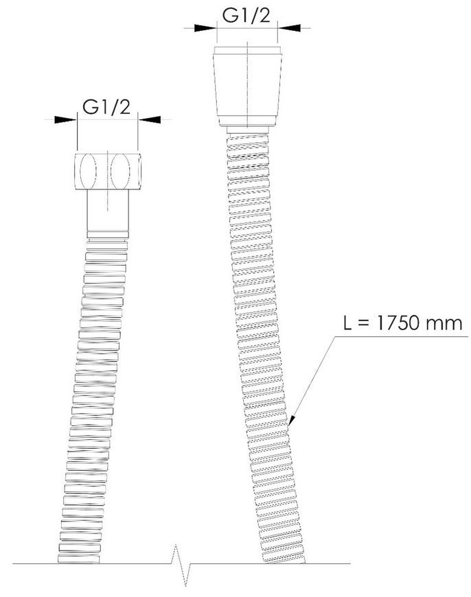 Шланг для душу Imprese Brenta 1750 мм, anti-twist ZMK0823060361 нікель - ZMK0823060361