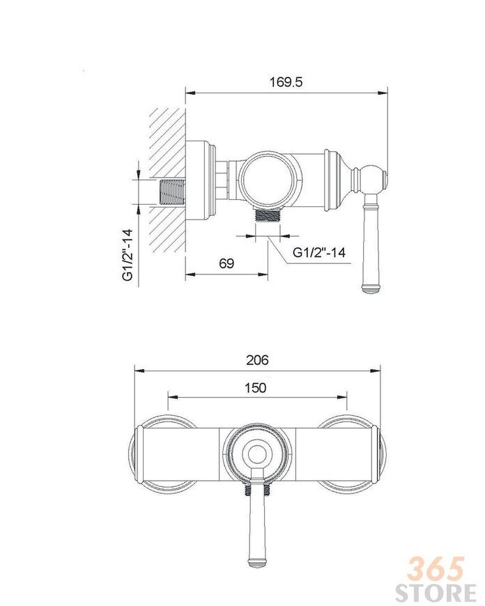 Змішувач для душа IMPRESE HYDRANT ZMK031806080 нікель, 35 мм - ZMK031806080