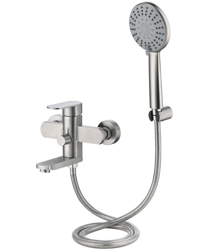 Змішувач для ванни Lidz Luna 006 Nickel з душовим гарнітуром k35 LDLUN006NKS49190 - LDLUN006NKS49190