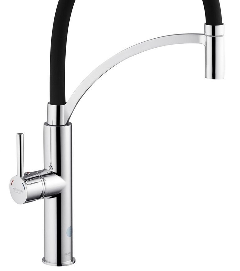 Смеситель для кухни с рефлекторным изливом Kroner KRP Ersel-C03900BLK хром CV033801 - Ersel-C03900BLK