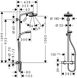 Душевая система HANSGROHE Crometta 160 Showerpipe 1jet с термостатом 27264400 хром/белый - 27264400 - 2