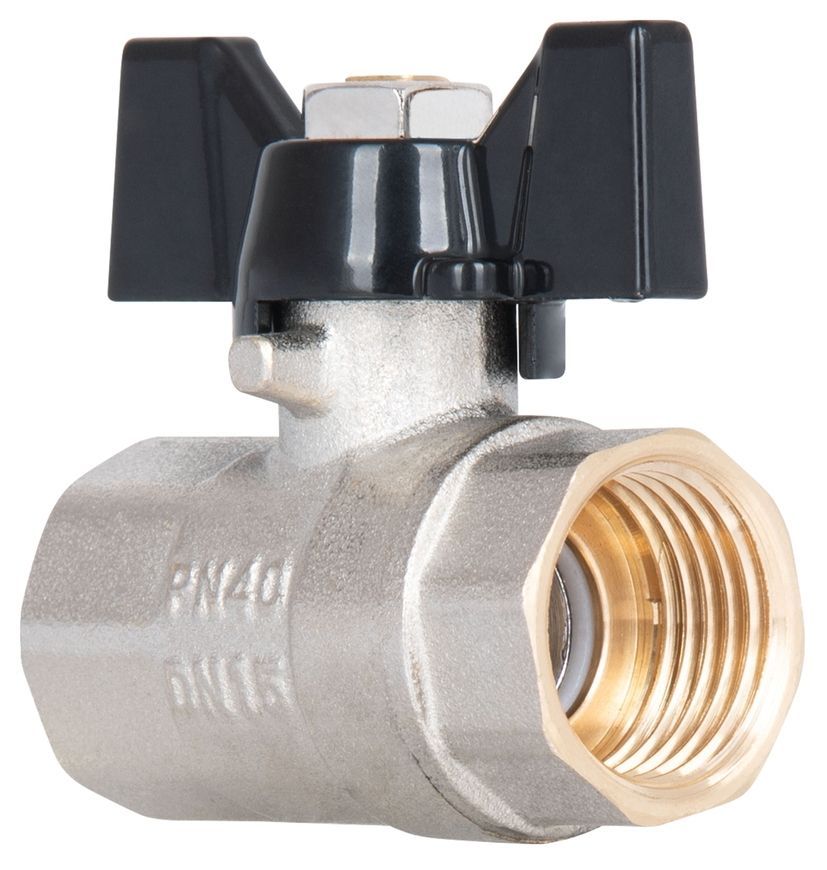 Кран шаровой Thermo Alliance Base 1/2" ВР для воды (бабочка) прямой латунь PN40 SD602W15 - SD602W15