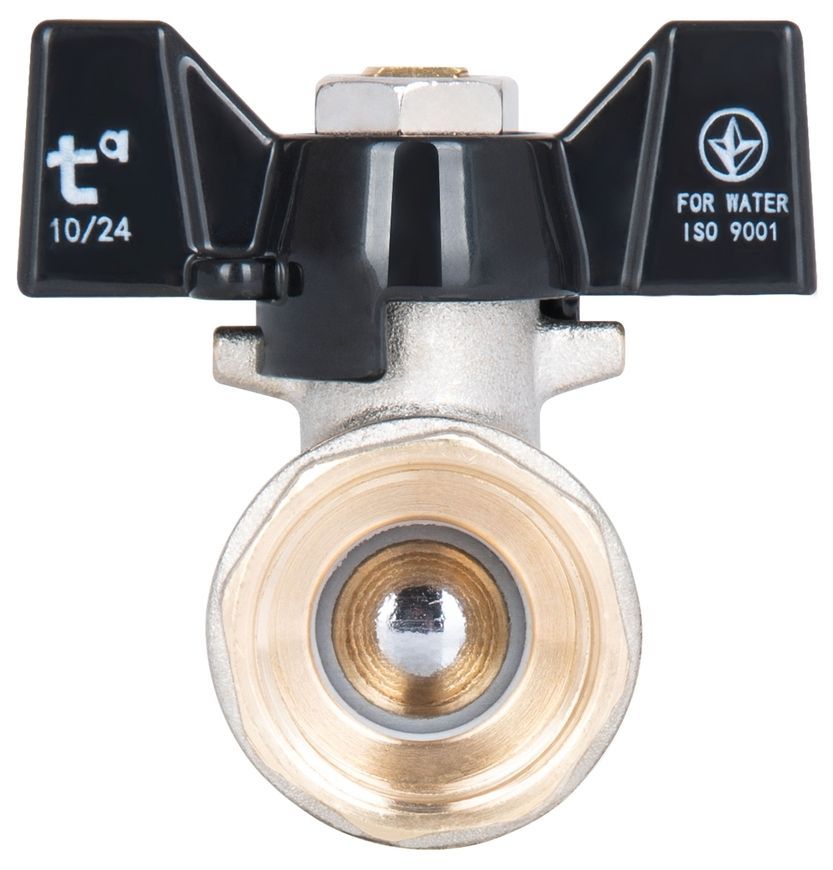 Кран шаровой Thermo Alliance Base 1/2" ВР для воды (бабочка) прямой латунь PN40 SD602W15 - SD602W15