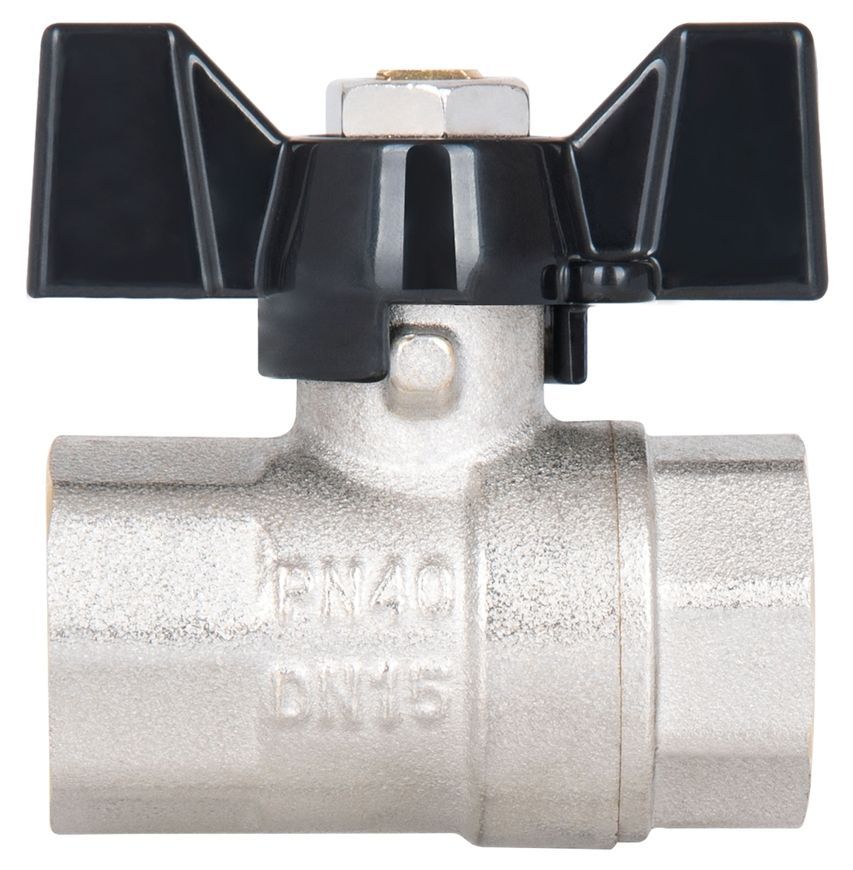 Кран шаровой Thermo Alliance Base 1/2" ВР для воды (бабочка) прямой латунь PN40 SD602W15 - SD602W15