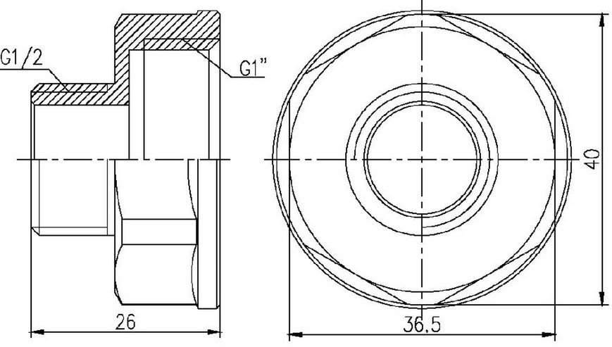 Переход латунный SD Forte 1"ВРх1/2"НР никелированный SF3602515