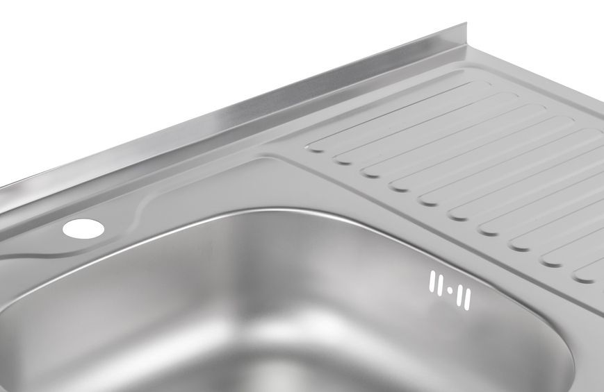 Мойка для кухни накладная Brinex 6080-L Satin 0,6 мм BRIN6080LSAT06 - BRIN6080LSAT06