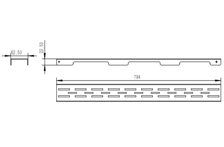 Решітка для лінійного трапу Qtap Grate FD800 (PVD) SUS304 800 мм графіт QTGRATEPVDFD800 - QTGRATEPVDFD800