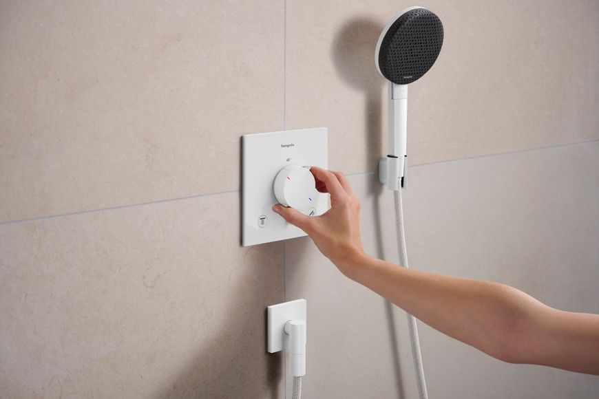 Шланговое подсоединение HANSGROHE FixFit Fine E с обратным клапаном Matt White 28883700 белый матовый - 28883700