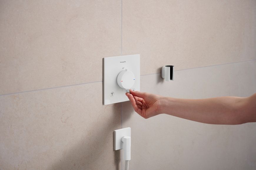 Шланговое подсоединение HANSGROHE FixFit Fine E с обратным клапаном Matt White 28883700 белый матовый - 28883700