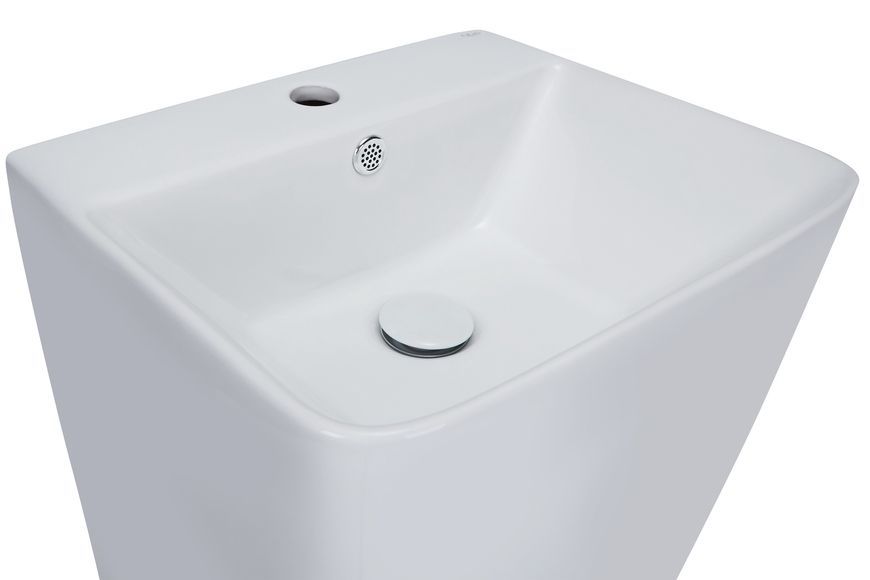 Раковина напольная моноблок QTAP Tern 440х380х830 White с донным клапаном QT1711G302W - QT1711G302W