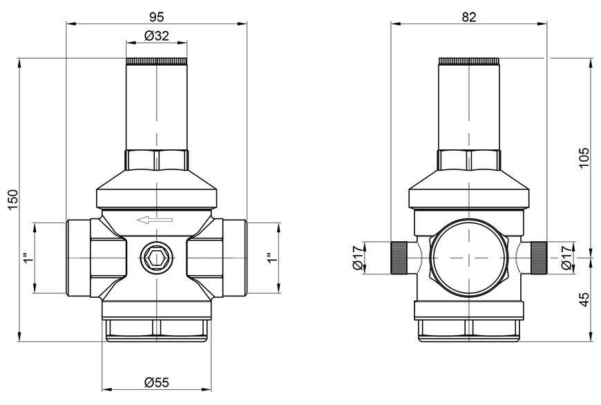 Редуктор тиску води Icma 1"х1" ВР 1&divide;6 бар №246 91246AF05 - 91246AF05