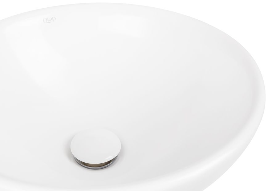Раковина-чаша накладна QTAP Owl 400х400х160 White з донним клапаном QT1911K53W - QT1911K53W