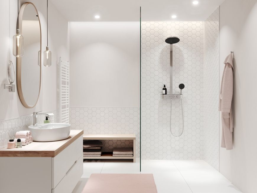 Душевая система HANSGROHE Pulsify S Showerpipe 260 2jet EcoSmart с термостатом Chrome 24241000 хром - 24241000