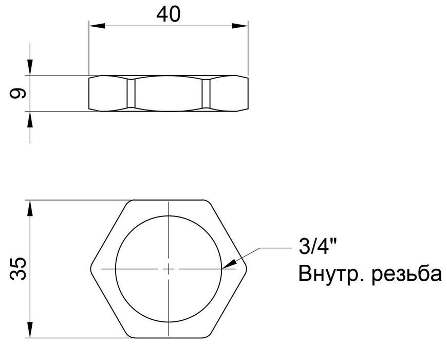 Контргайка латунна SD Plus 3/4" SD40120