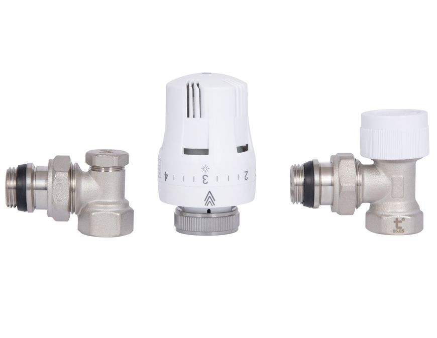 Термостатический набор для радиатора Thermo Alliance Standart 1/2" угловой TAS352W15