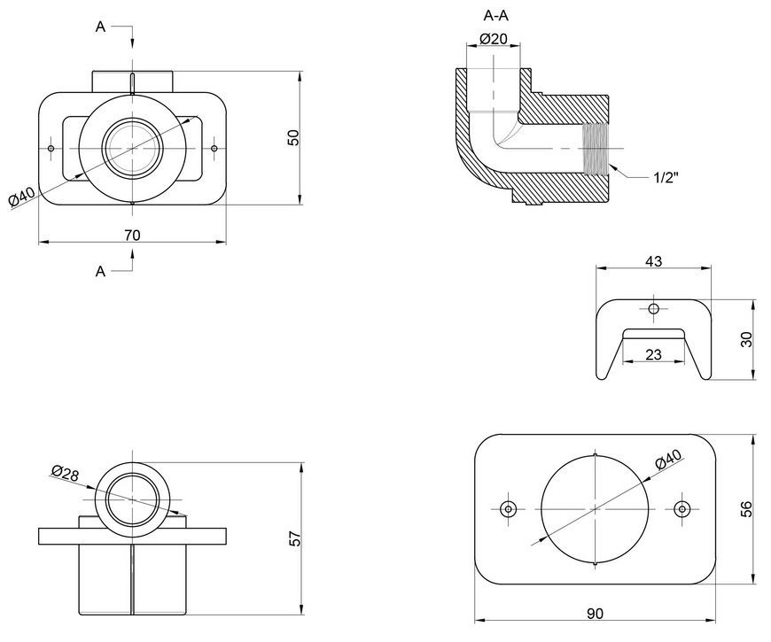 Уголок PPR THERMO ALLIANCE настенный 20х1/2" ВР - DSE951