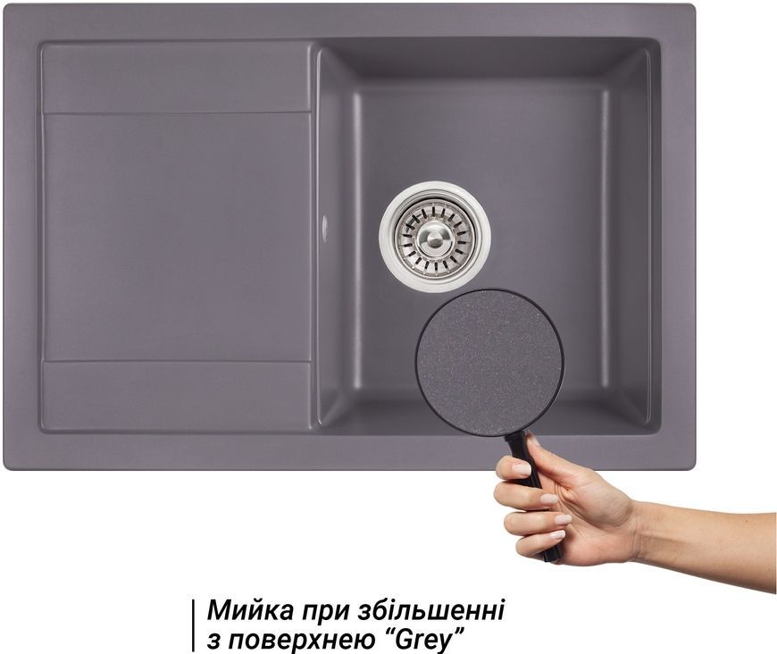 Кухонна мийка QTAP CS 7449 Grey (QT7449GRE471) - QT7449GRE471