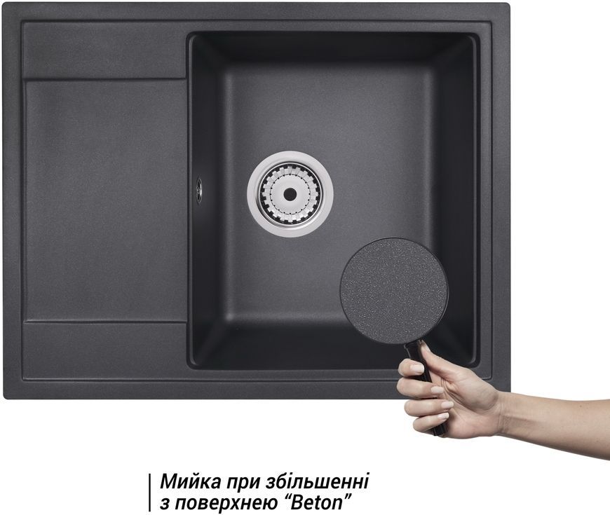 Кухонная мойка QTAP CS 6450 Beton (QT6450BET502) - QT6450BET502