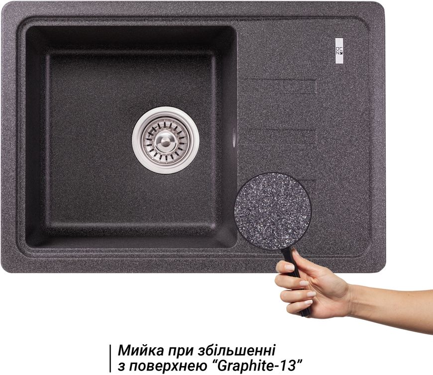 Кухонна мийка LIDZ 620x435/200 GRF-13 (LIDZGRF13620435200) - LIDZGRF13620435200