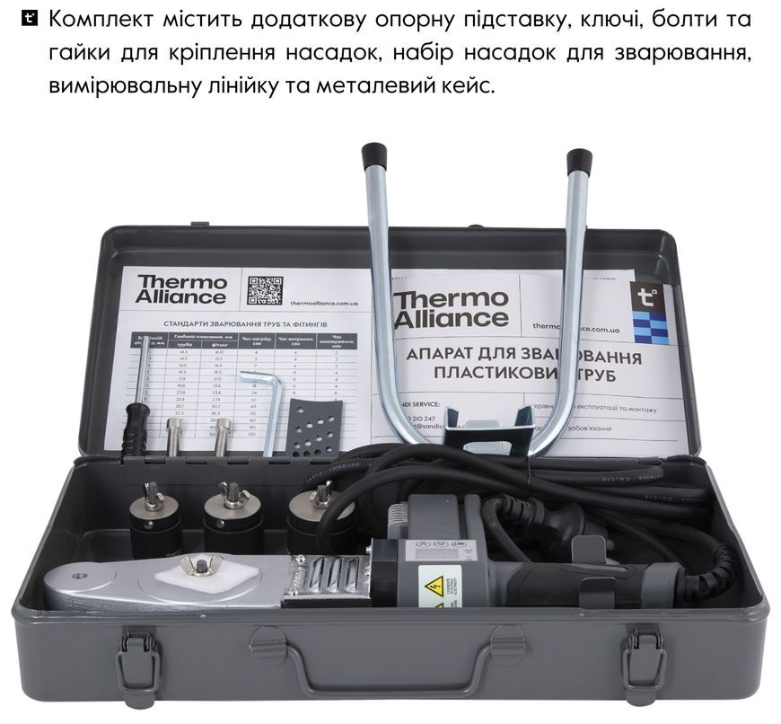 Паяльник з дисплеєм автоматичний Thermo Alliance для паяння пластикових труб PPR &Oslash;20-32 600 W PRO-101