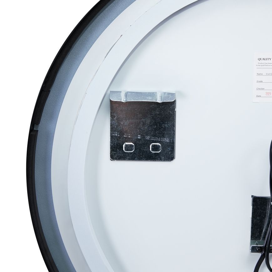 Дзеркало QTAP Robin кругле R600 мм Black з LED-підсвічуванням, без вимикача QT13786502B