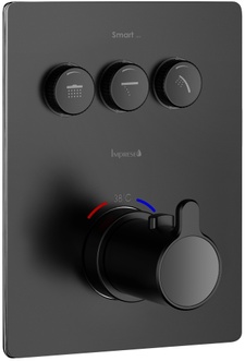 Термостатичний змішувач для ванни Imprese Smart Click на 3 споживача ZMK101901236 прихований монтаж чорний - ZMK101901236