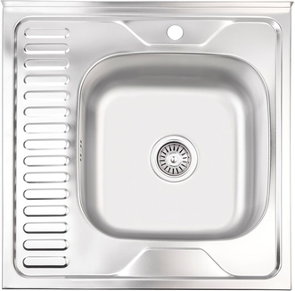 Кухонна мийка LIDZ 6060-R Satin 0,6 мм (155) - LIDZ6060RSAT06