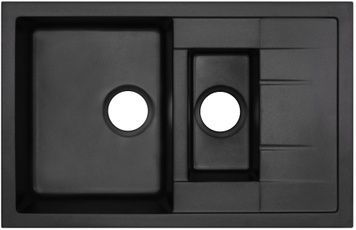 Кухонна мийка з додатковою чашею QTAP CS 7648 Black (QT7648BLA404) - QT7648BLA404