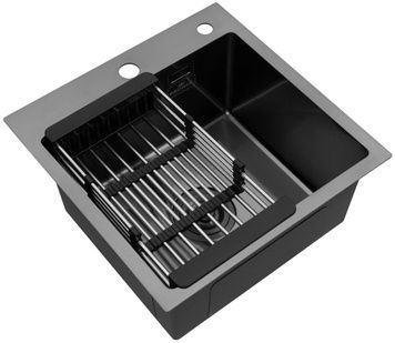Кухонная мойка Kroner KRP Schwarze-4545HM PVD 3,0/1,0 мм графит CV033856 - Schwarze-4545HM
