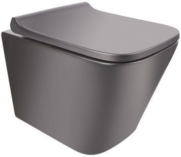 Унитаз подвесной QTAP Tern безободковый черный с сиденьем Soft-close QT1733052ERMB - QT1733052ERMB