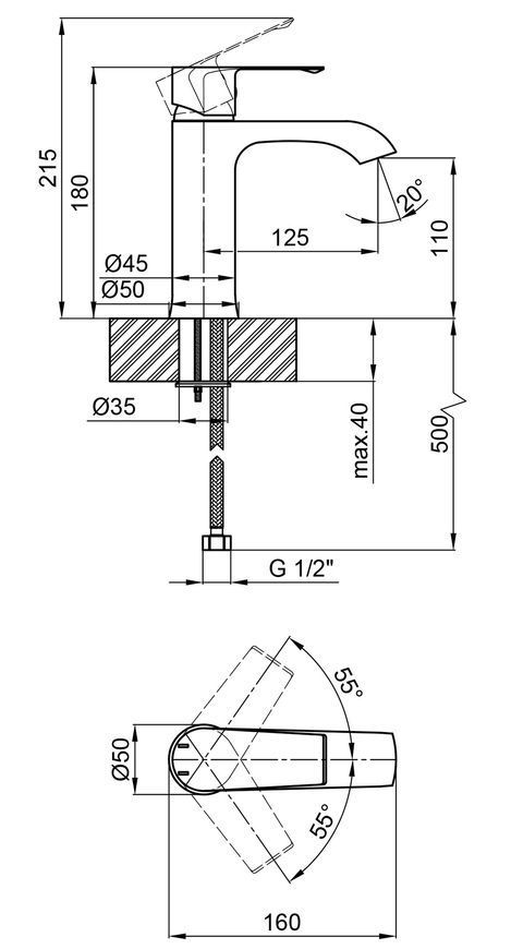 Змішувач для умивальника QTAP Želnava 1050101C - QTZELN1050101C