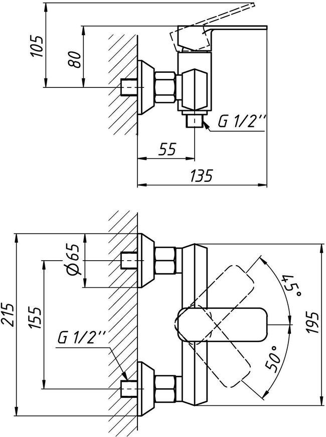 Змішувач для душу QTAP Pivoňka QTPIV4013102C - QTPIV4013102C