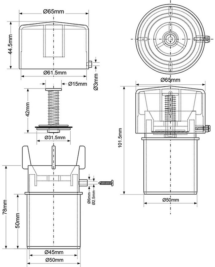 Розповітрювач каналізаційний (аераційний клапан) McALPINE 50 мм MP50-50-PB