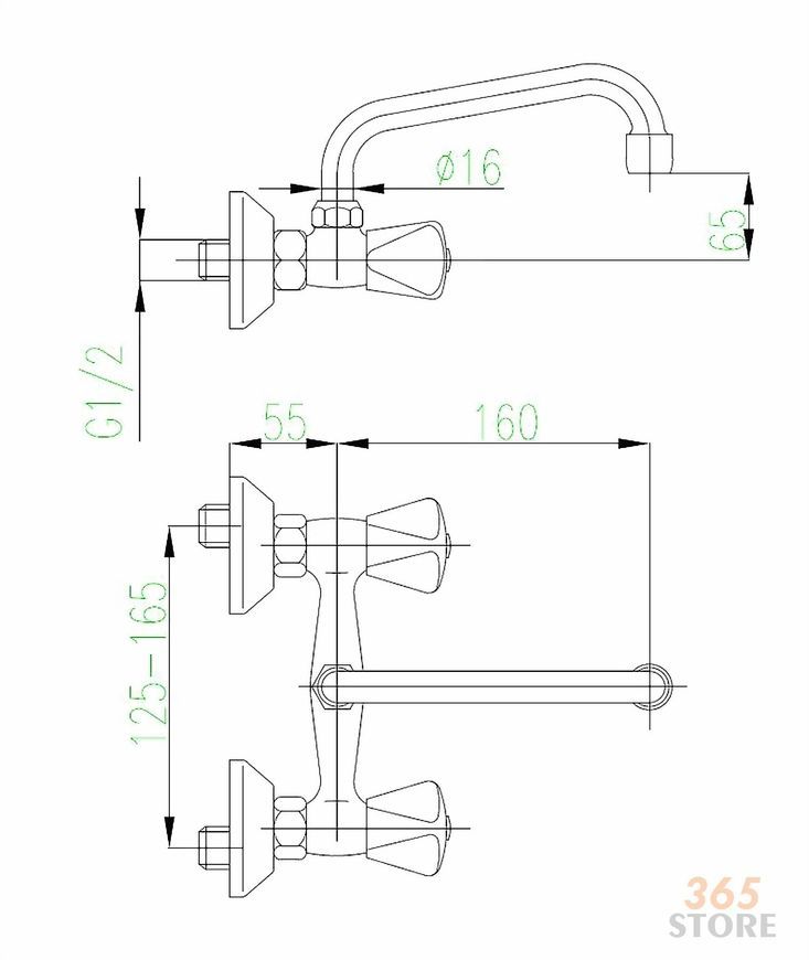 Смеситель для умывальника KFA ARMATURA STANDARD 300-310-00 - 300-310-00