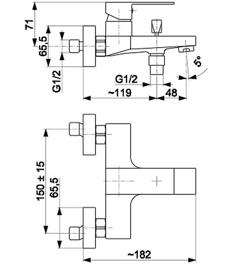 Змішувач для ванни KFA ARMATURA LOGON 5134-010-00 - 5134-010-00