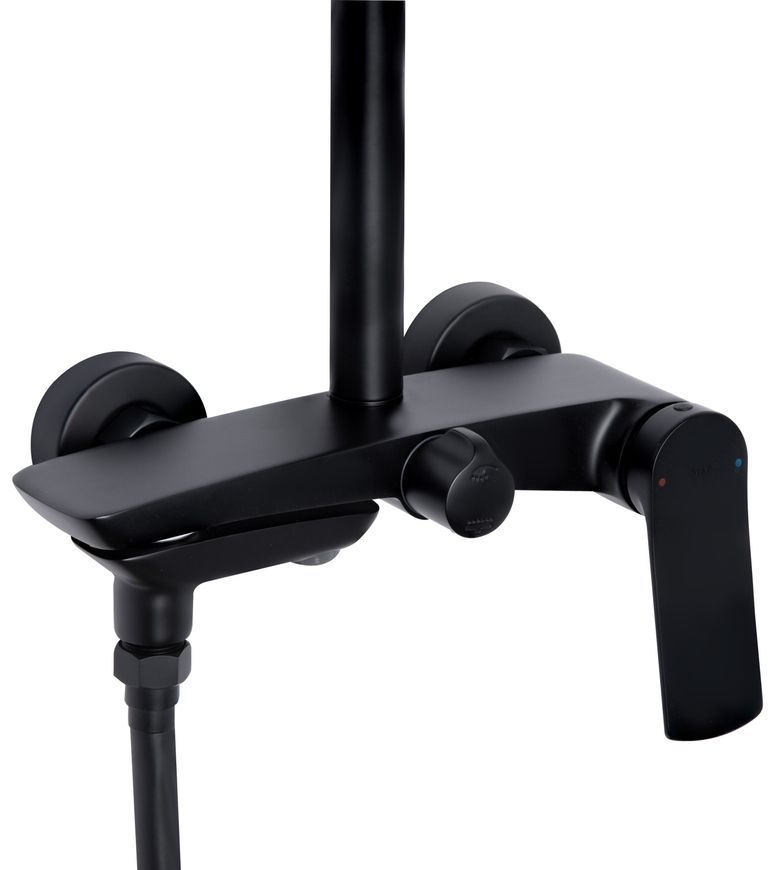 Душова система Qtap Slavonice з поворотним виливом Black Matt QTSLA111BLM45911 - QTSLA111BLM45911