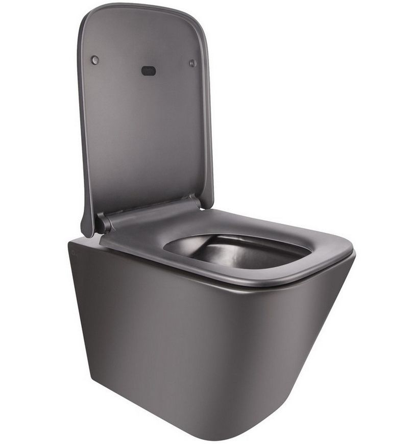 Унітаз підвісний QTAP Tern безобідковий чорний з сидінням Soft-close QT1733052ERMB - QT1733052ERMB