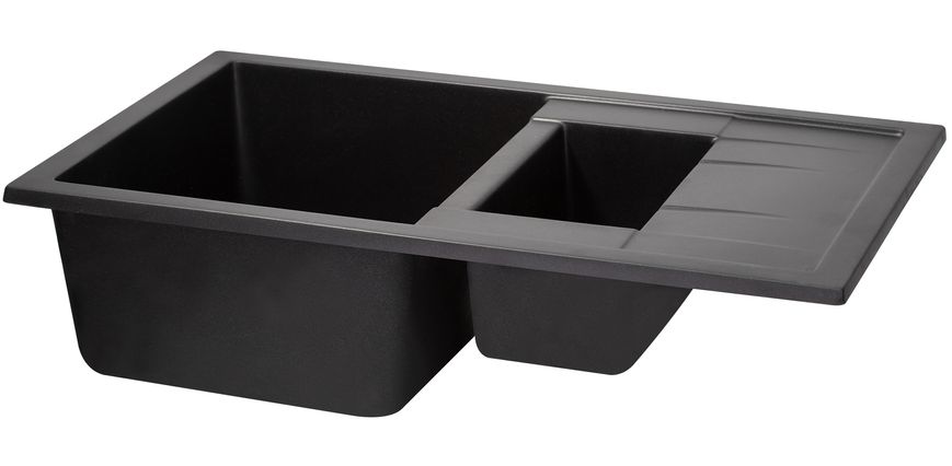 Кухонна мийка з додатковою чашею QTAP CS 7648 Black (QT7648BLA404) - QT7648BLA404