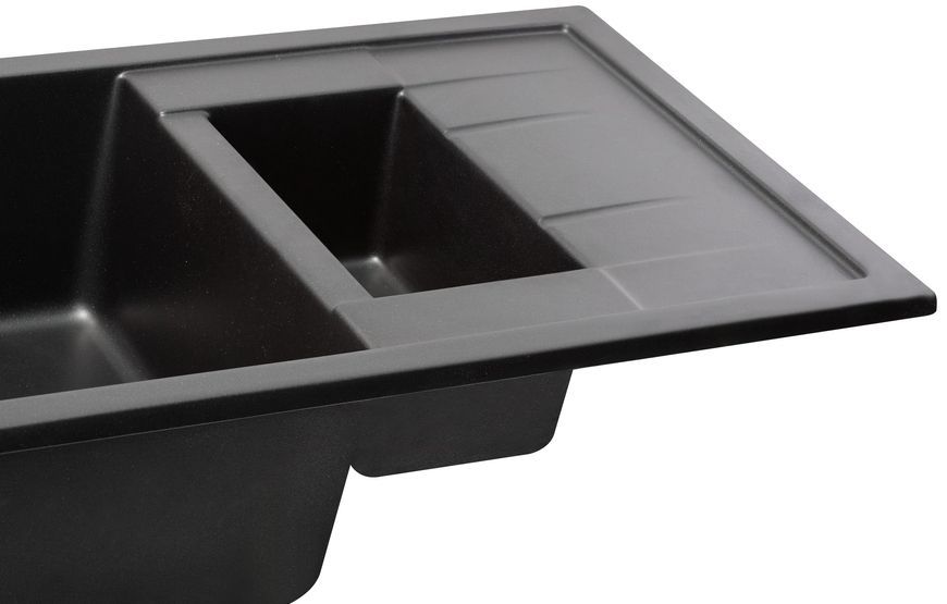 Кухонна мийка з додатковою чашею QTAP CS 7648 Black (QT7648BLA404) - QT7648BLA404