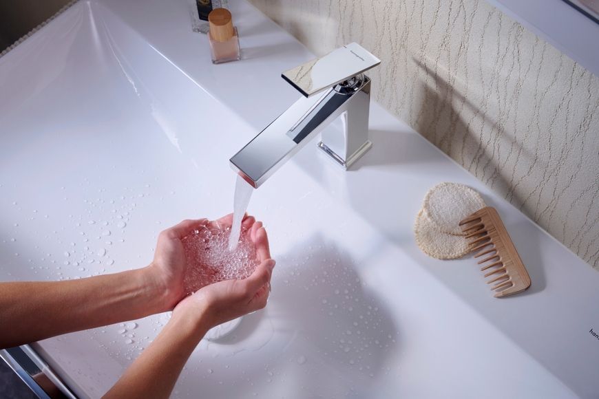 Змішувач для раковини HANSGROHE Tecturis E 110 EcoSmart+ Chrome 73010000 хром з донним клапаном - 73010000