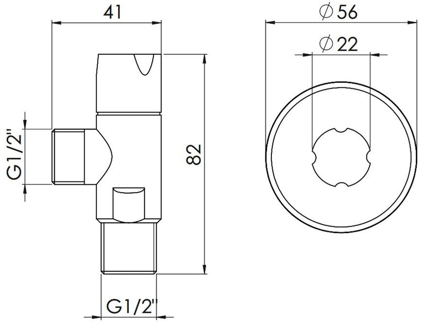 Кран приладовий кутовий Thermo Alliance Standart 1/2" ЗР латунь, керамічна букса SF342W1515