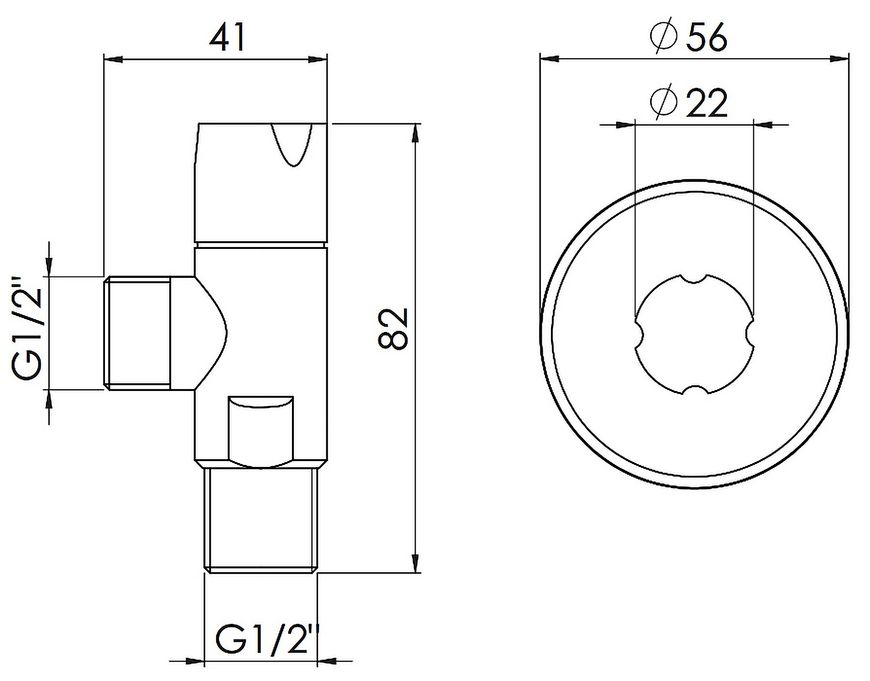 Кран приборный SD FORTE 1/2" ручка "круг" SF342W1515 керамическая букса