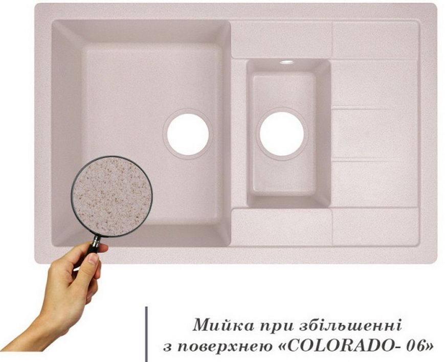 Кухонная мойка с дополнительной чашей LIDZ 780x495/200 COL-06 (LIDZCOL06780495200) - LIDZCOL06780495200
