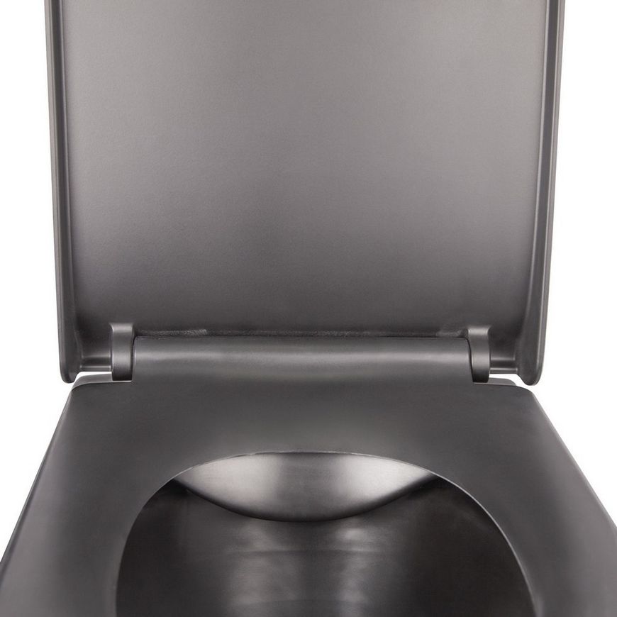 Унитаз подвесной QTAP Tern безободковый черный с сиденьем Soft-close QT1733052ERMB - QT1733052ERMB