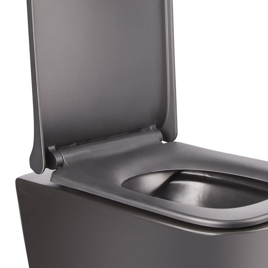 Унітаз підвісний QTAP Tern безобідковий чорний з сидінням Soft-close QT1733052ERMB - QT1733052ERMB